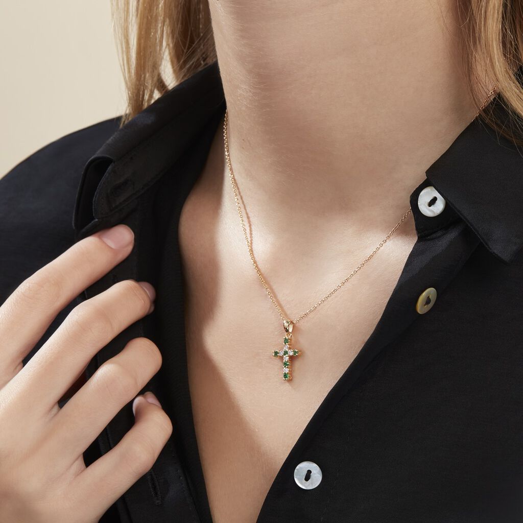 Collier Plaqué Or Gaea Pierre Synthétique - Colliers Femme | Histoire d’Or