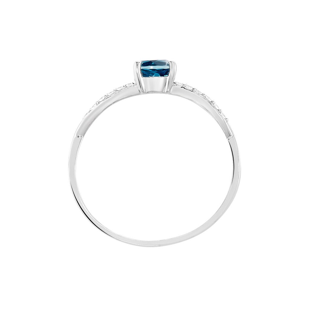 Bague Lalia Or Blanc Topaze Et Oxyde De Zirconium - Bagues solitaires Femme | Histoire d&rsquo;Or