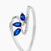 Bague Petale Or Blanc Saphir Et Diamant
