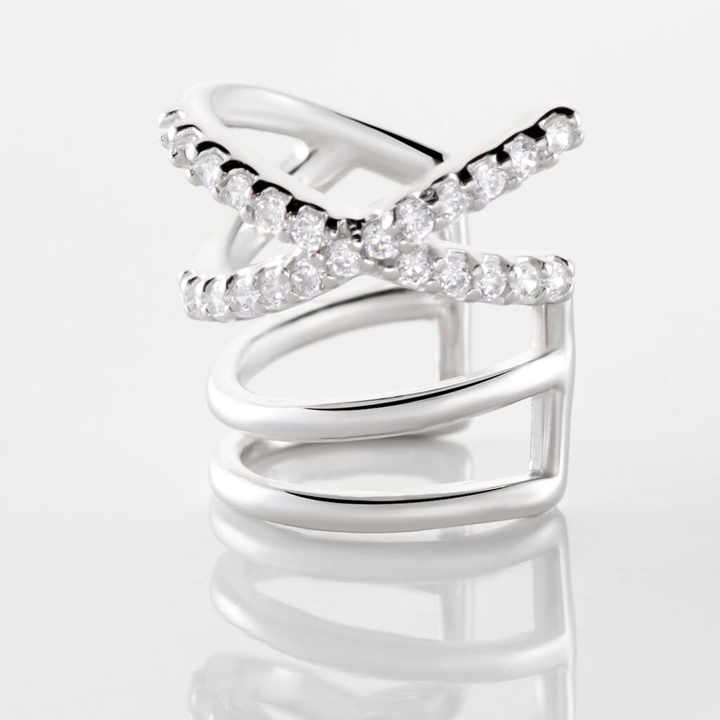 Bague D'oreille Unitaire Pancho Argent Blanc Oxyde - Boucles d'oreilles fantaisie Femme | Histoire d’Or