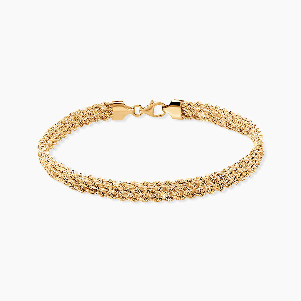 Bracelet Cordelia Maille Corde 3 Rangs Or Jaune - Bracelets cha&icirc;ne Femme | Histoire d&rsquo;Or