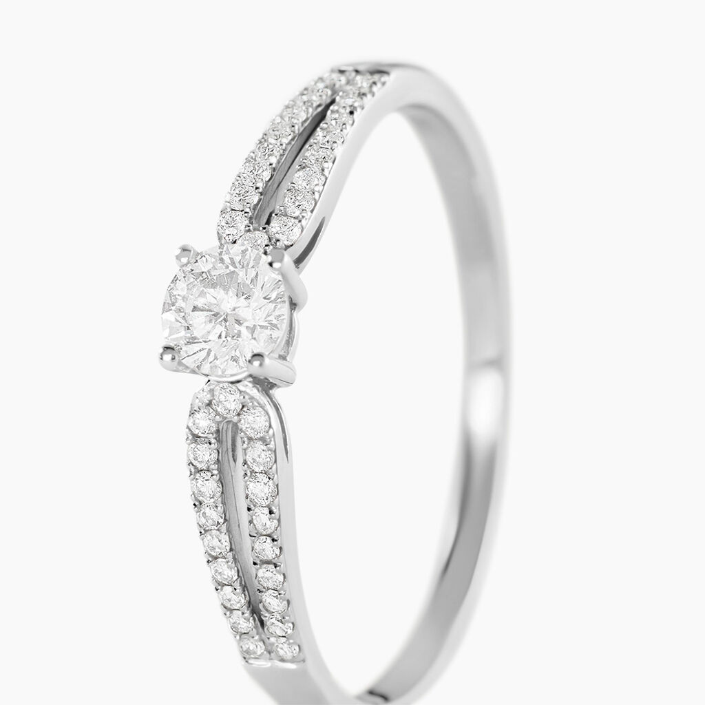 Bague Solitaire Katalina Or Blanc Diamant - Bagues solitaires Femme | Histoire d&rsquo;Or