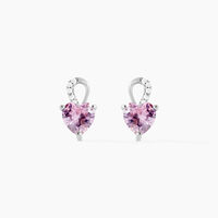 Boucles D'oreilles Puces Argent Blanc Atieno Oxyde De Zirconium