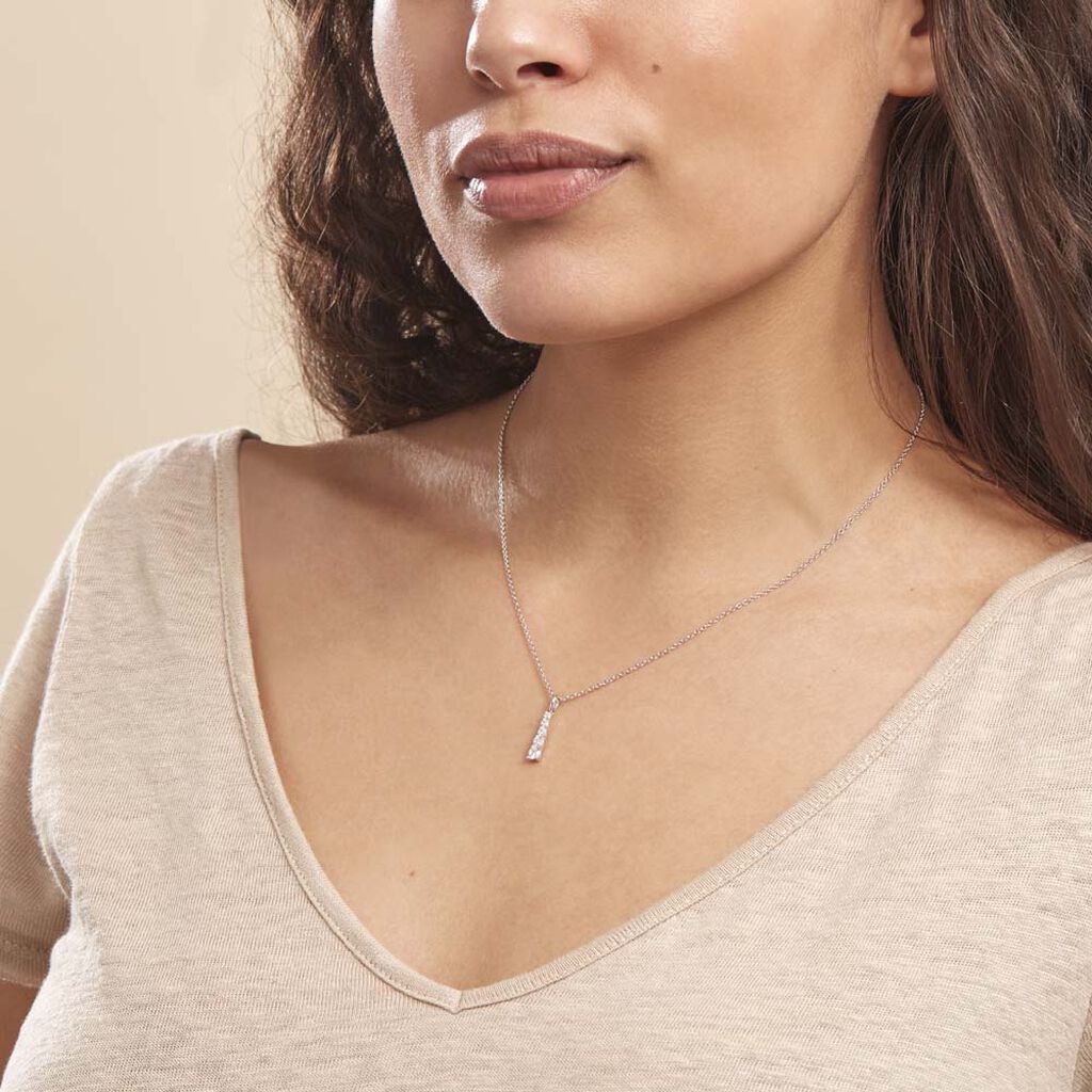 Collier Henriet Argent Blanc Oxyde De Zirconium - Colliers fantaisie Femme | Histoire d’Or