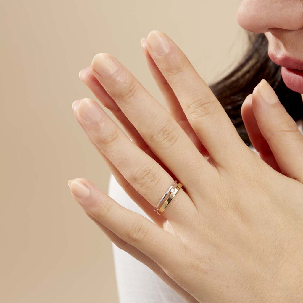 Bague Lola Or Bicolore Diamant - Bagues solitaires Femme | Histoire d’Or