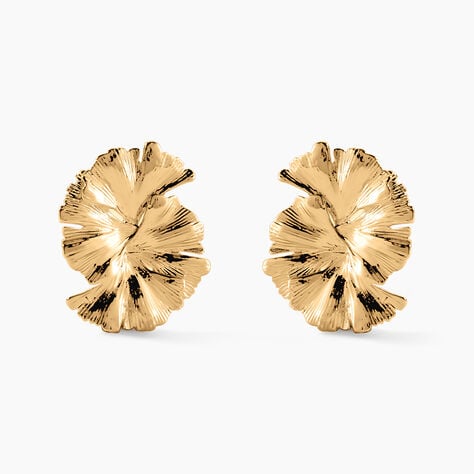 Boucles D'oreilles Puces Organic Plaqu&eacute; Or Jaune - Clous d'oreilles Femme | Histoire d&rsquo;Or