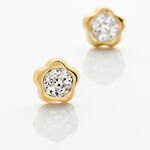 Boucles D'Oreilles Puces Barbro Or Jaune Cristal - Clous d'oreilles Femme | Histoire d&rsquo;Or