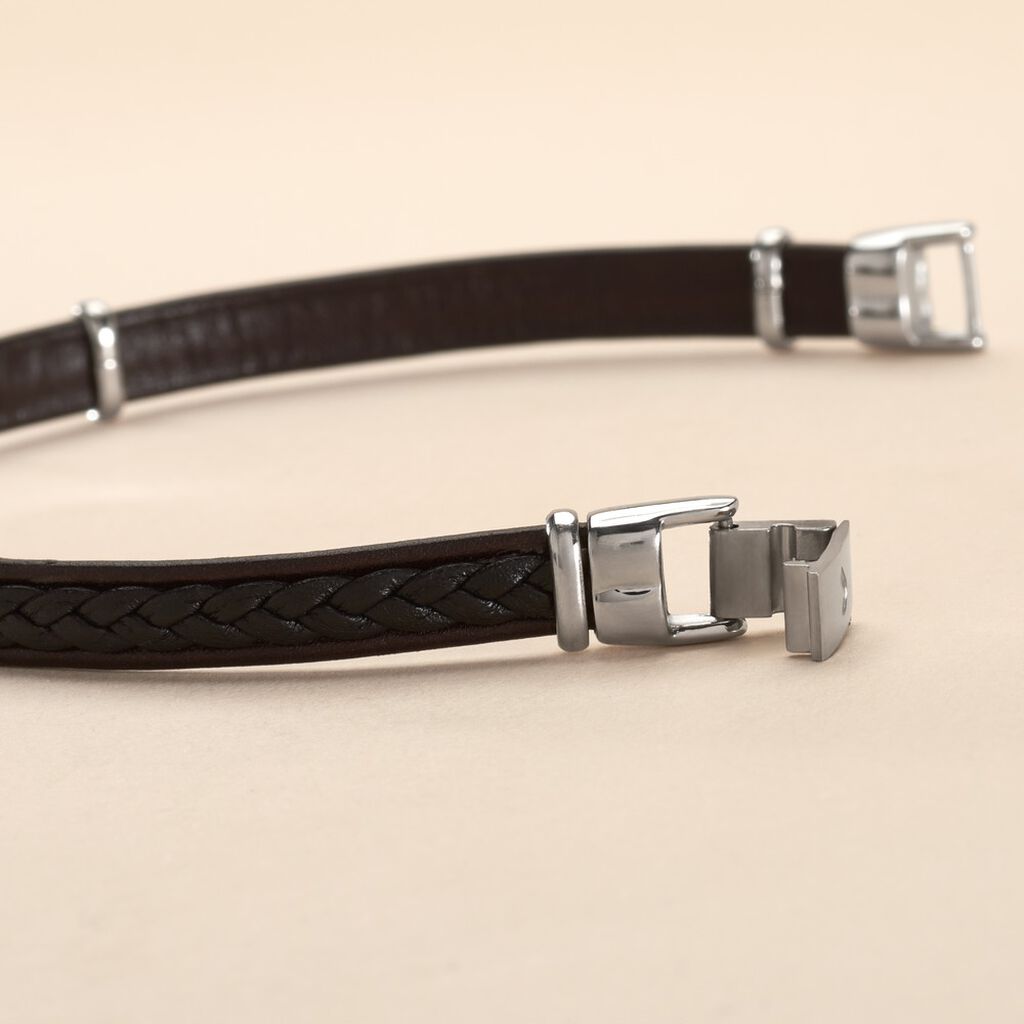 Bracelet Jourdan Cuir Noir - Bracelets Homme | Histoire d&rsquo;Or