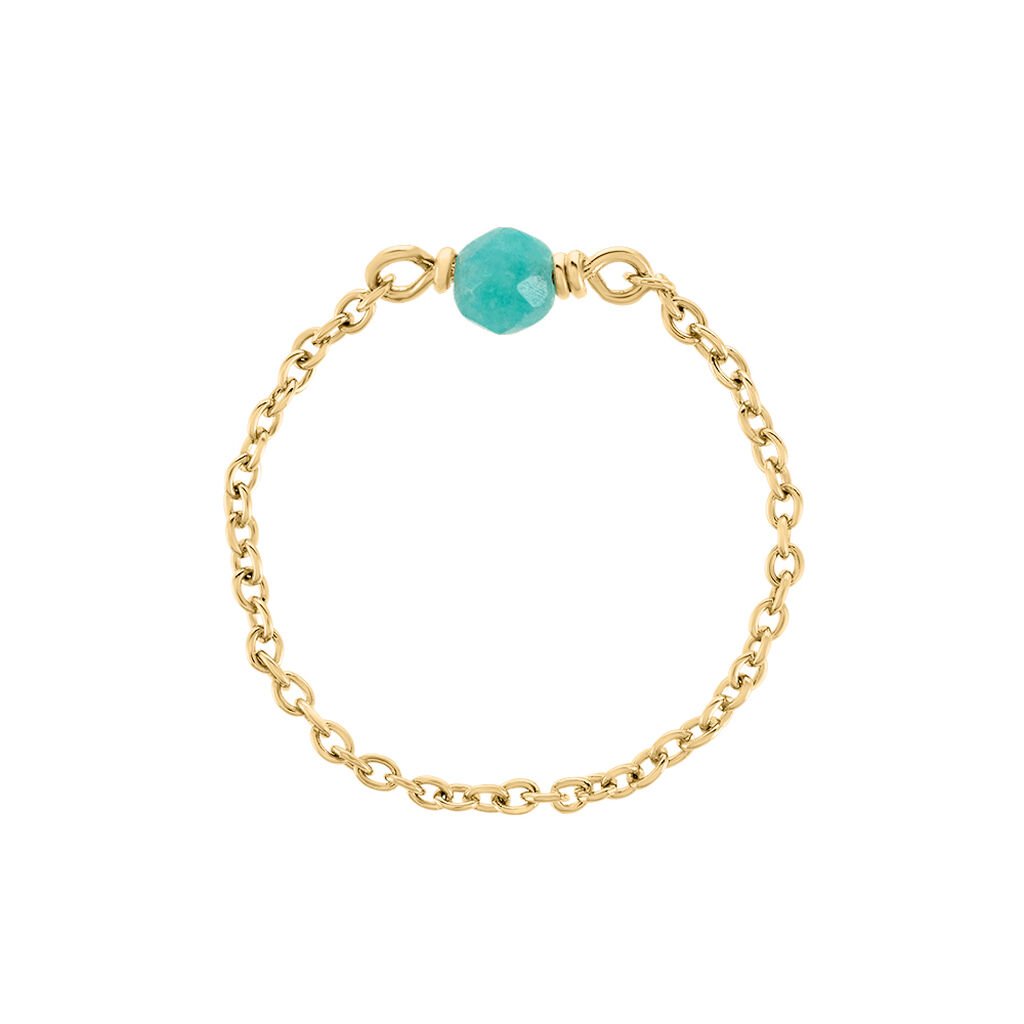 Bague Calliope Plaqu&eacute; Or Dor&eacute; Amazonite - Bagues solitaires Femme | Histoire d&rsquo;Or