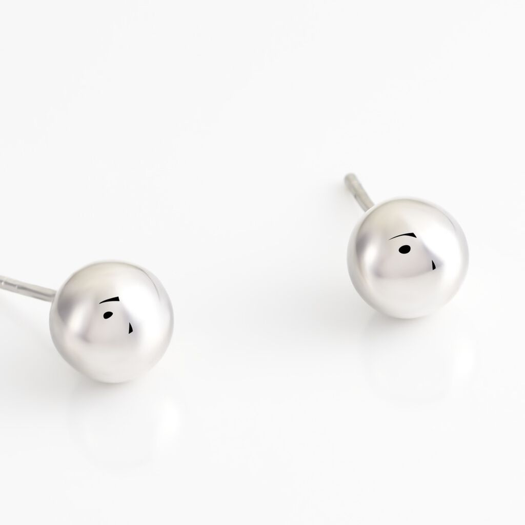 Boucles D'oreilles Puces Virgie Argent Blanc - Boucles d'oreilles fantaisie Femme | Histoire d’Or