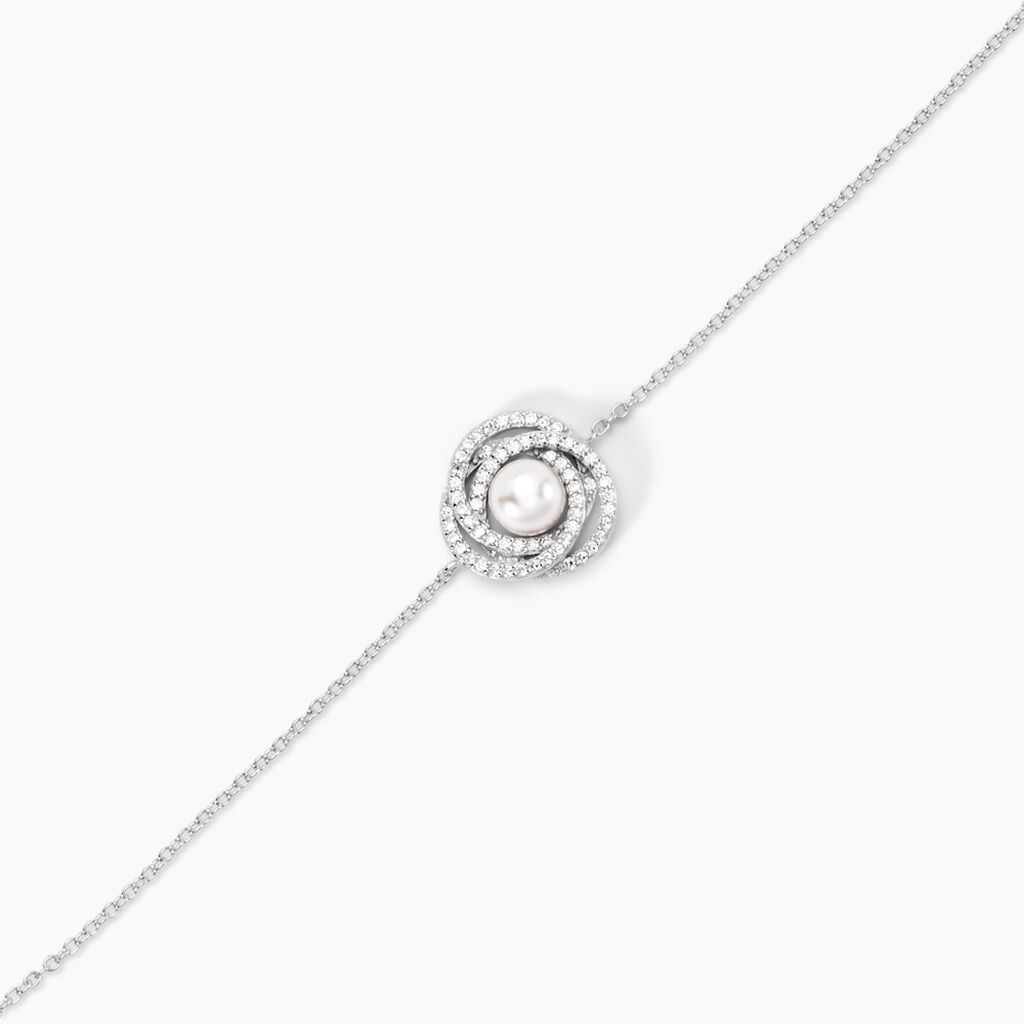 Bracelet Matilda Argent Blanc Perle De Culture Et Oxyde De Zirconium - Bracelets Femme | Histoire d’Or