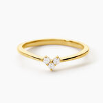 Bague Chrissy Acier Jaune Oxyde De Zirconium - Cadeaux de naissance Femme | Histoire d&rsquo;Or