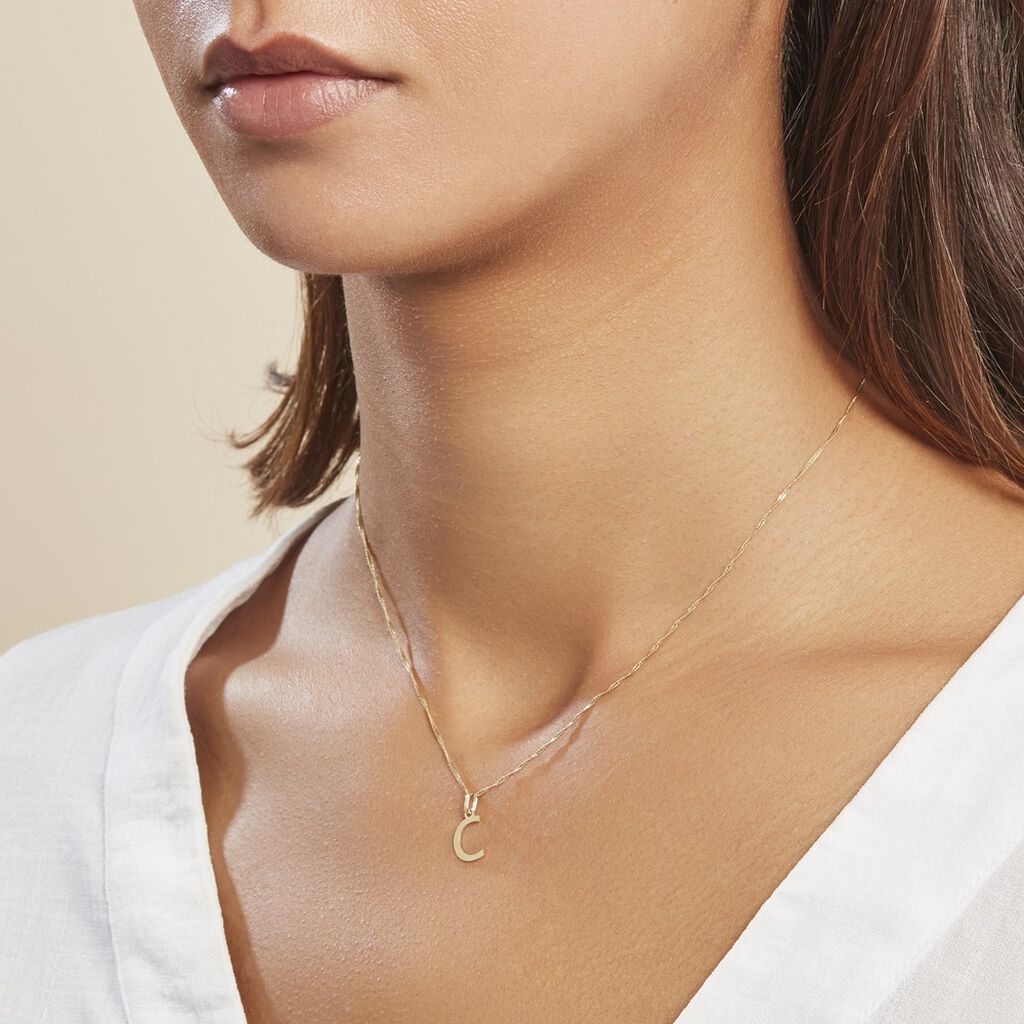Pendentif Ionia Lettre Or Jaune - Pendentifs Famille | Histoire d’Or