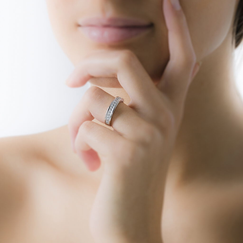 Bague Cecelia Argent Blanc Oxyde De Zirconium - Bagues avec pierre Femme | Histoire d’Or