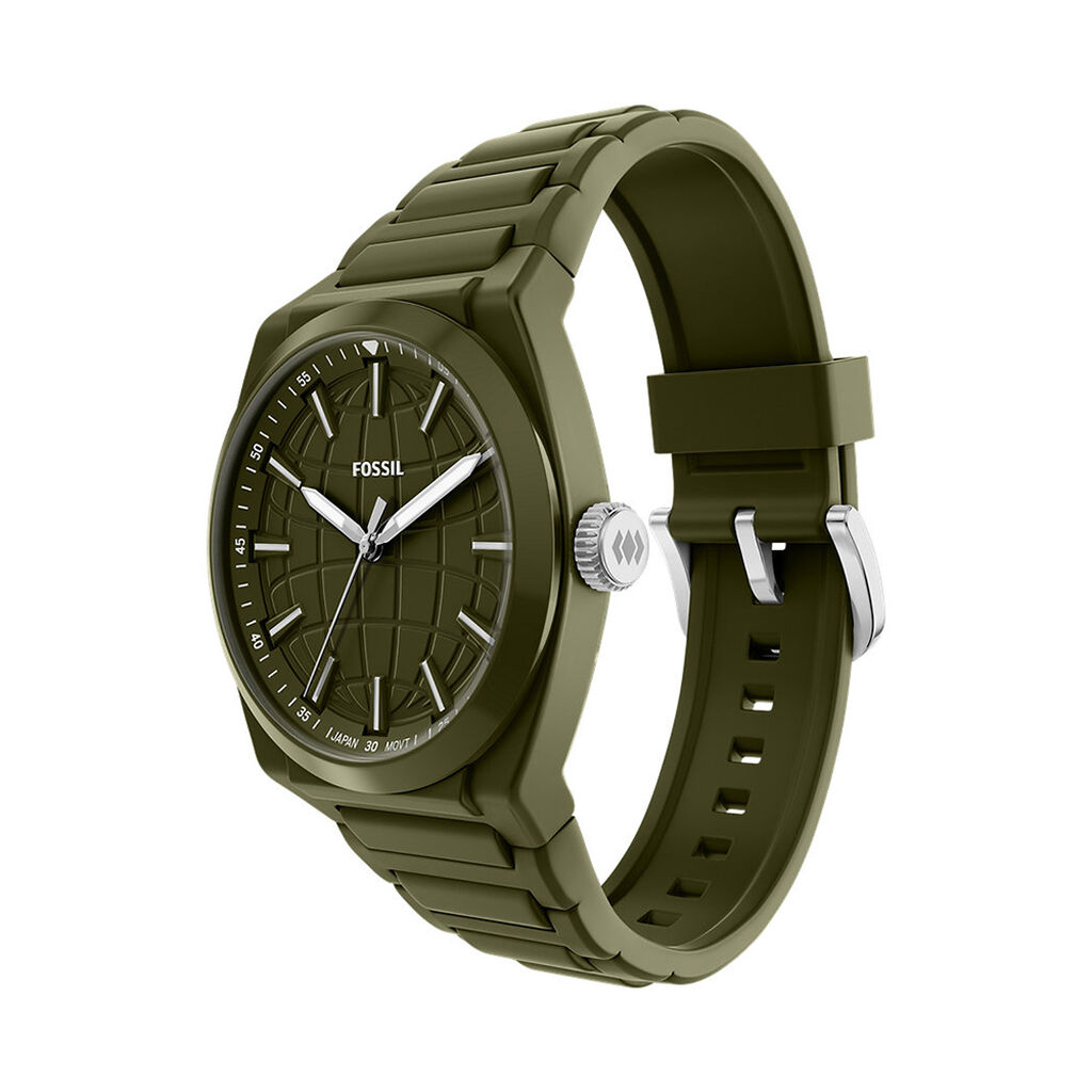 Montre Fossil Everett 3 Hand Kaki - F&ecirc;te des p&egrave;res Homme | Histoire d&rsquo;Or