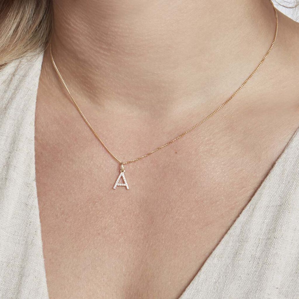 Pendentif Klementine Or Jaune Oxyde De Zirconium - Pendentifs Famille | Histoire d’Or