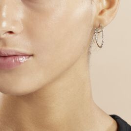 Créoles Argent Blanc Abie - Boucles d'oreilles créoles Femme | Histoire d’Or