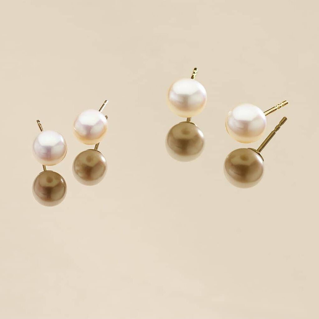 Boucles D'oreilles Suki Or Jaune Perle De Culture - Clous d'oreilles Femme | Histoire d’Or