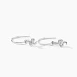 Cr&eacute;oles Oria Argent Blanc - Boucles d'oreilles cr&eacute;oles Femme | Histoire d&rsquo;Or