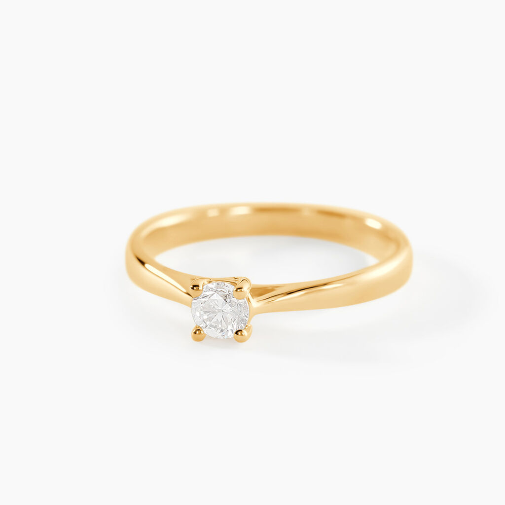 Bague Solitaire Victoria Or Jaune Diamant - Bagues solitaires Femme | Histoire d&rsquo;Or