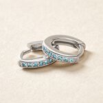 Creoles Rio Argent Blanc Oxydes De Zirconium - Boucles d'oreilles cr&eacute;oles Femme | Histoire d&rsquo;Or