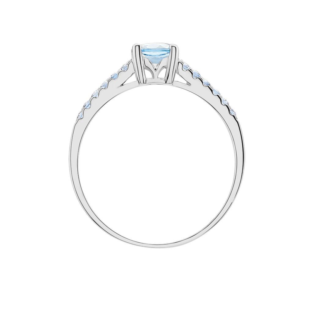Bague Manon Or Blanc Topaze Et Oxyde De Zirconium - Bagues solitaires Femme | Histoire d&rsquo;Or