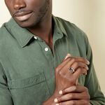 Chevali&egrave;re Amaurie Argent Blanc Onyx - Bagues solitaires Homme | Histoire d&rsquo;Or