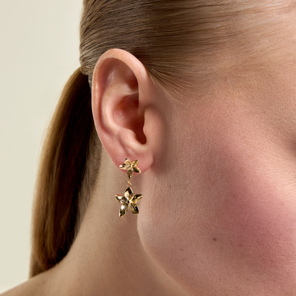 Boucles D'Oreilles Puces Innes Argent Dor&eacute; - Clous d'oreilles Femme | Histoire d&rsquo;Or