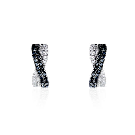 Boucles D'oreilles Puces Alric Or Blanc Diamant - Clous d'oreilles Femme | Histoire d’Or