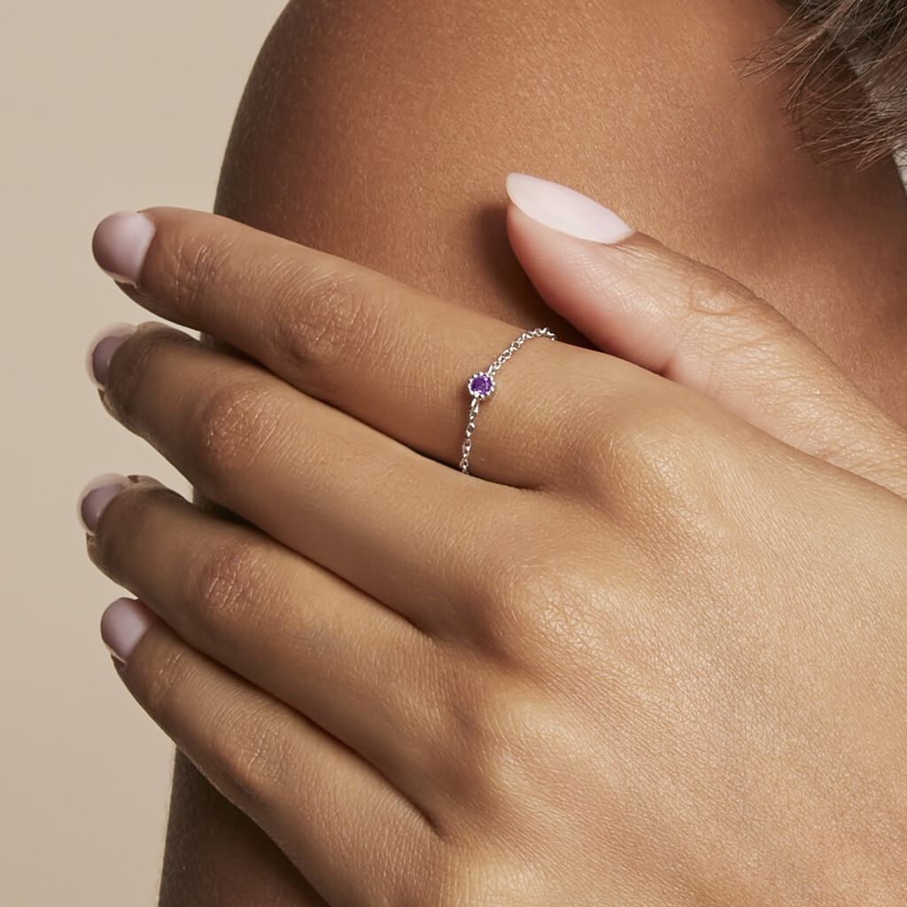 Bague Rio Argent Blanc Oxyde De Zirconium - Bagues de fian&ccedil;ailles ronde Femme | Histoire d&rsquo;Or