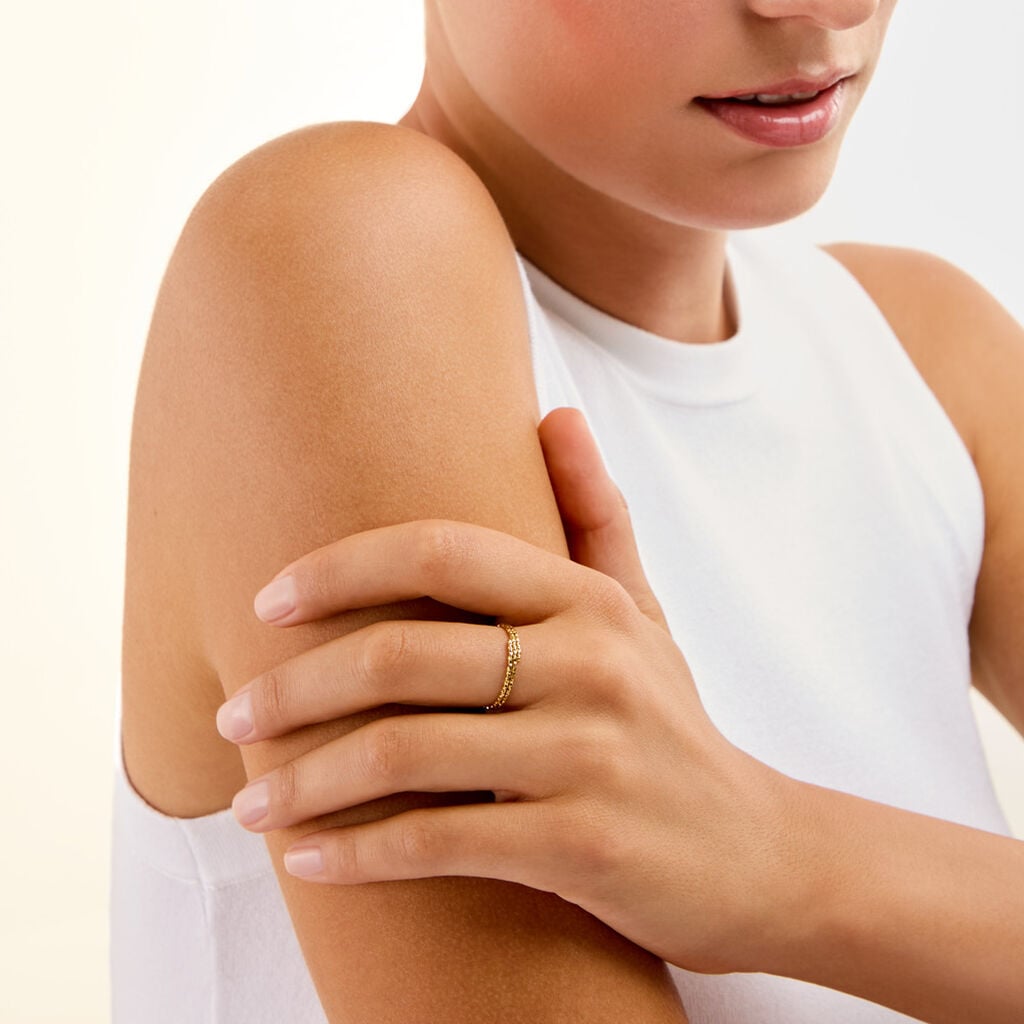 Bague Fiora Acier Jaune - Bagues fantaisie Femme | Histoire d&rsquo;Or