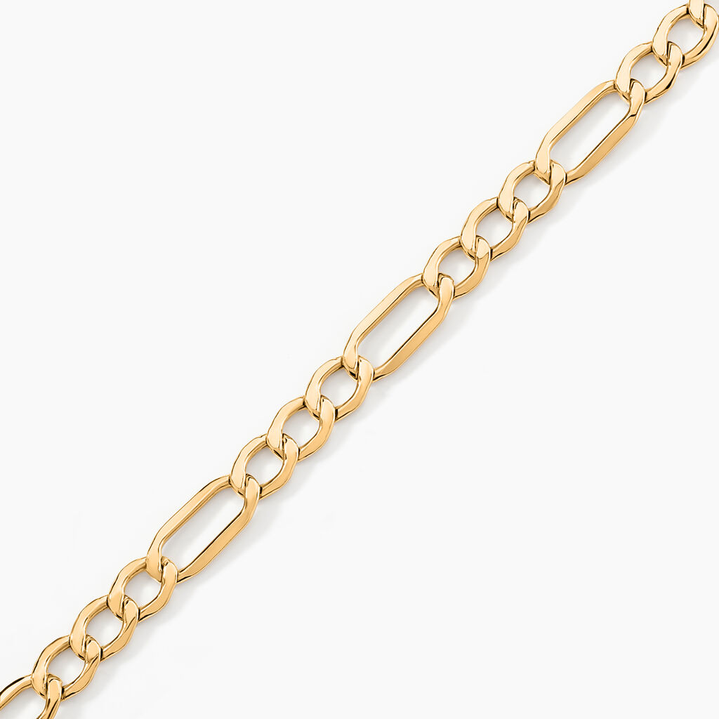 Bracelet Or Jaune Maille Altern&eacute;e - Bracelets cha&icirc;ne Homme | Histoire d&rsquo;Or