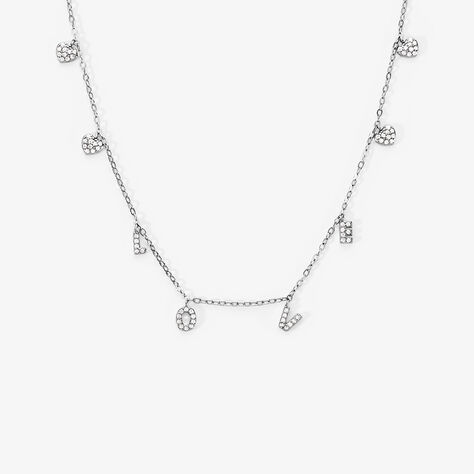 Collier Argent Blanc Deep In Love Oxyde De Zirconium - Colliers fantaisie Femme | Histoire d&rsquo;Or