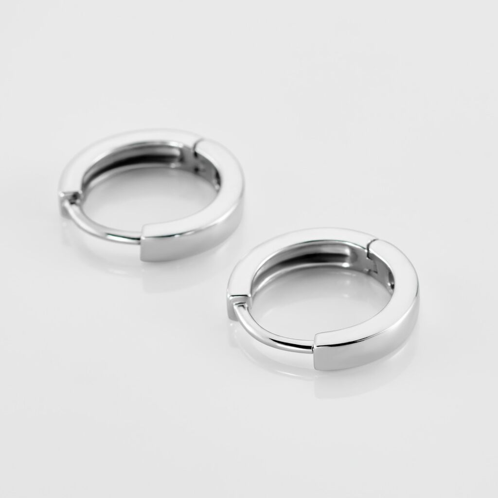 Créoles Argent Blanc Eleanora - Boucles d'oreilles créoles Femme | Histoire d’Or