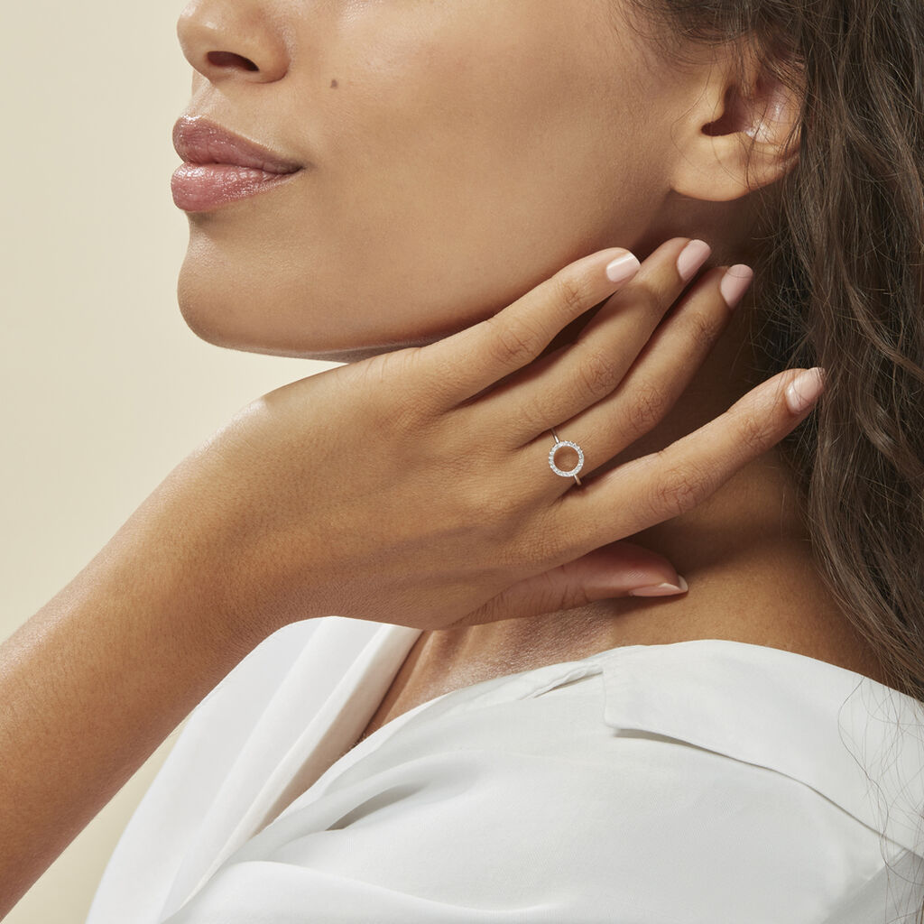 Bague Laureen Argent Blanc Oxyde De Zirconium - Bagues avec pierre Femme | Histoire d’Or