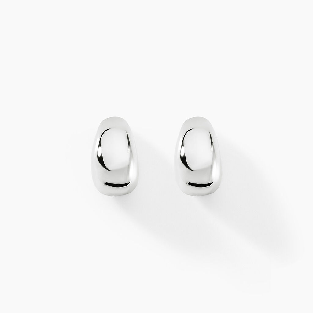 Boucles D'oreilles Puces Curve Argent Blanc - Boucles d'oreilles fantaisie Femme | Histoire d&rsquo;Or