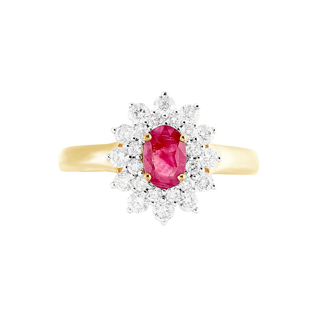Bague Ivan Or Jaune Rubis Et Diamant - Bagues solitaires Femme | Histoire d’Or