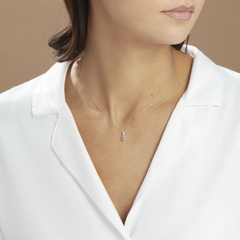Collier Cyprille Or Blanc Topaze Et Oxyde De Zirconium - Colliers Femme | Histoire d’Or
