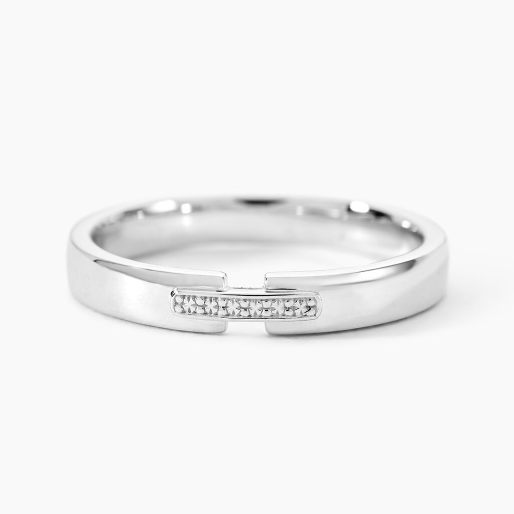 Alliance Magali Ruban Plat Or Blanc - Alliances Unisex | Histoire d&rsquo;Or