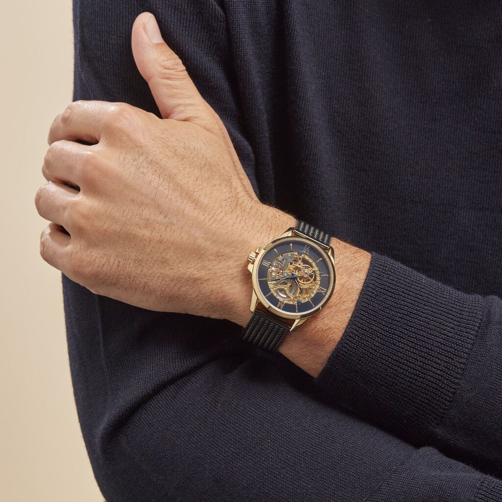 Montre Montignac Round Automatique Noir - Montres Homme | Histoire d’Or