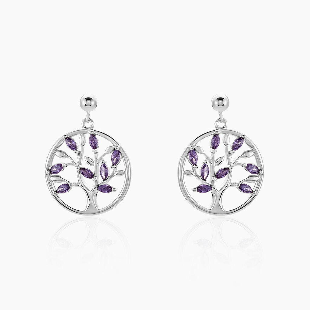 Boucles D'oreilles Pendantes Venka Argent Blanc Oxyde De Zirconium