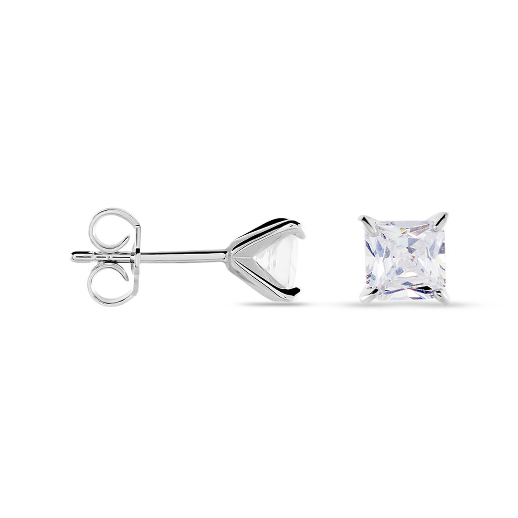 Boucles D'oreilles Puces Alys Argent Blanc Oxyde De Zirconium - Boucles d'oreilles fantaisie Femme | Histoire d&rsquo;Or