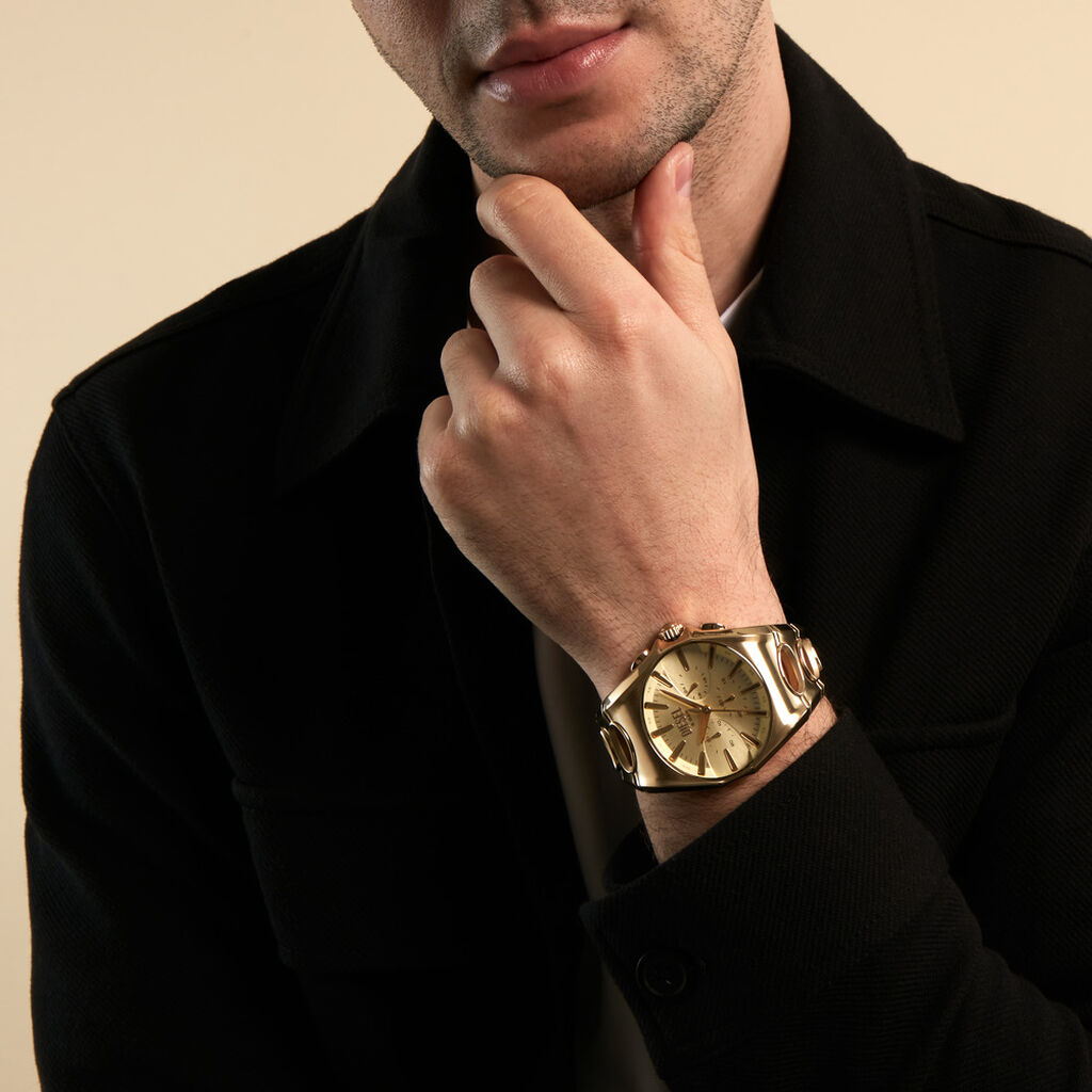 Montre Diesel D-Curve Dor&eacute; - Id&eacute;es cadeaux Homme | Histoire d&rsquo;Or