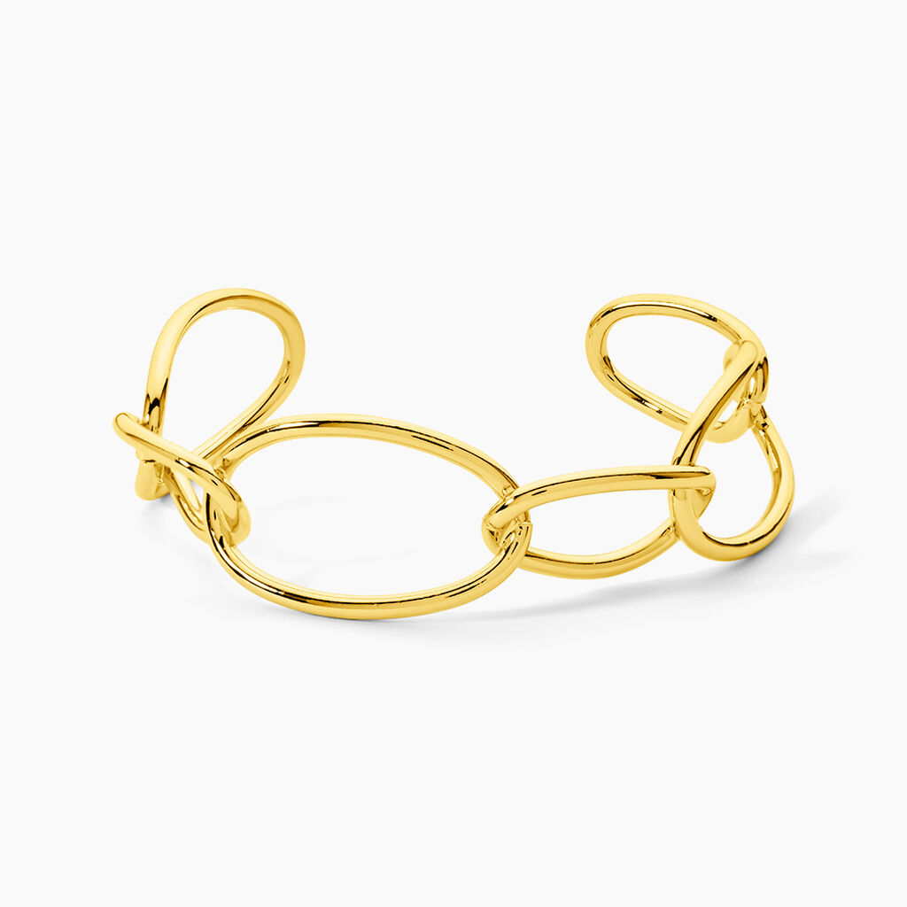 Bracelet Jonc Cecilie Acier Dor&eacute; - Bijoux sans pierre Femme | Histoire d&rsquo;Or