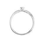 Solitaire Accompagn&eacute; Laetitianne Or Blanc Diamant Synth&eacute;tique - Bagues solitaires Femme | Histoire d&rsquo;Or