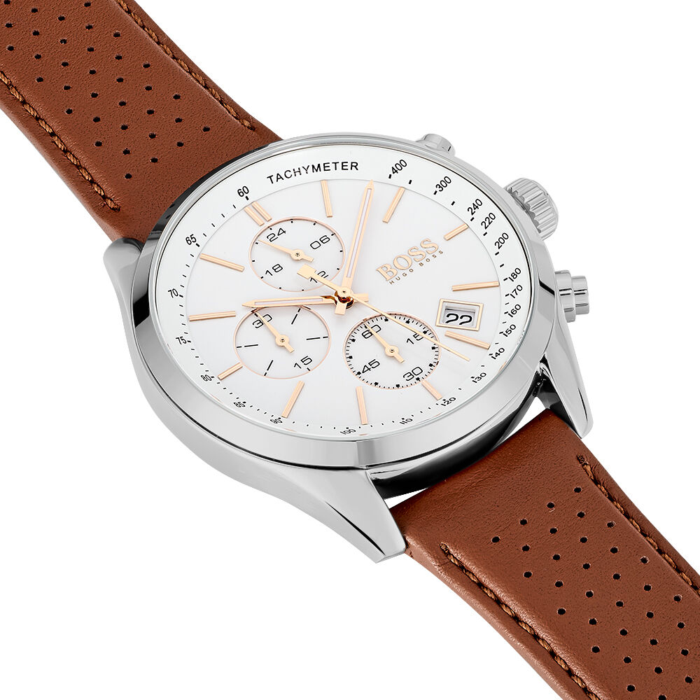 Montres Boss 1513475 Acier Boucle Ardillon Blanc Ronde - HIMHB1W4350 •  Histoire d'Or