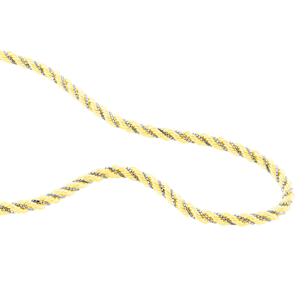Collier Jerryenne Maille Corde Et Venitienne Or Bicolore - Chaines Femme | Histoire d’Or