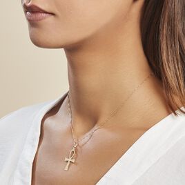 Pendentif Basilissa Croix De Vie Or Jaune - Pendentifs Baptême Famille | Histoire d’Or