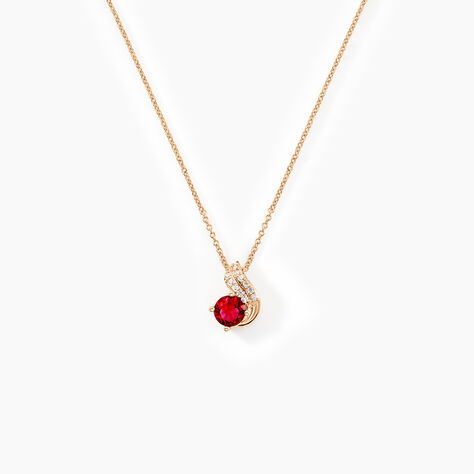 Collier Tyana Plaqué Or Jaune Pierre De Synthese Et Oxyde De Zirconium - Colliers fantaisie Femme | Histoire d’Or
