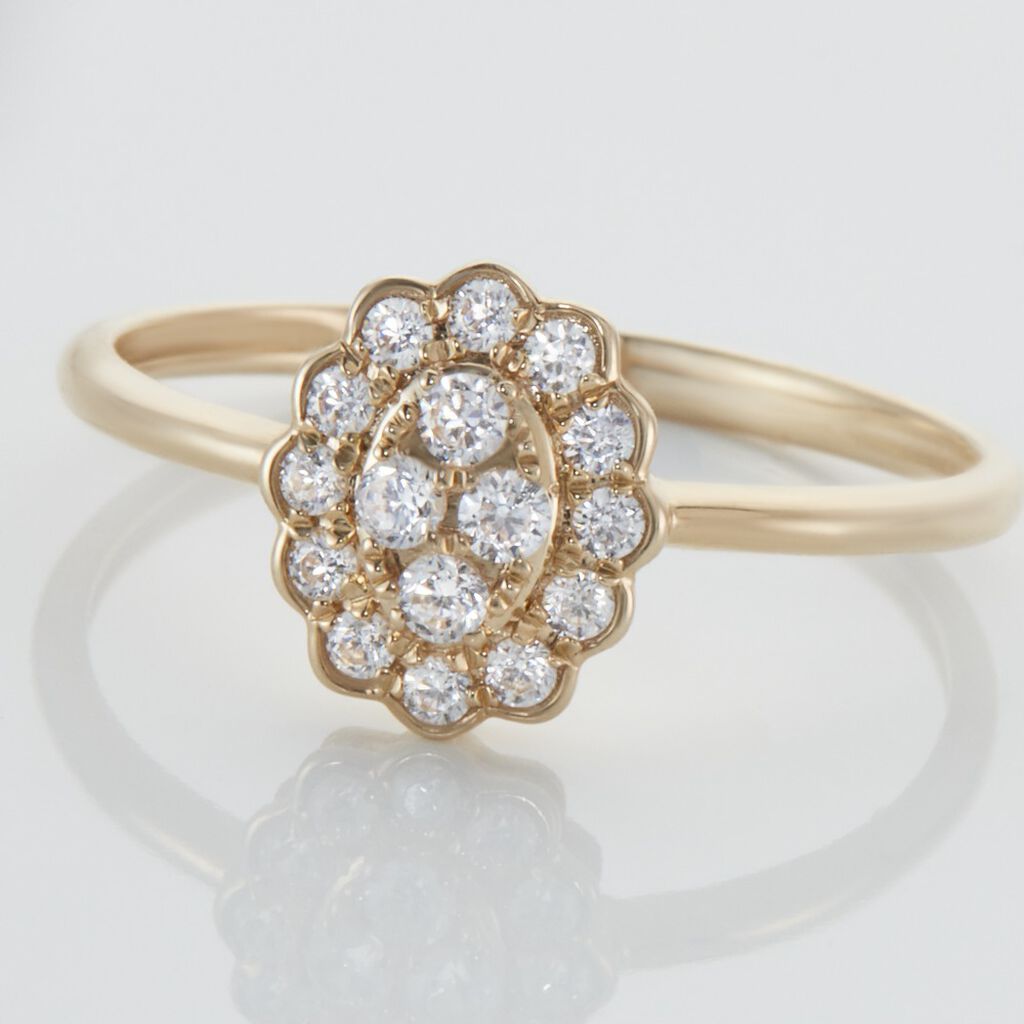 Bague Or Jaune Catharine Oxyde De Zirconium - Bagues avec pierre Femme | Histoire d&rsquo;Or